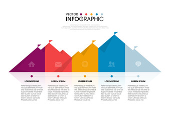 Mountain infographic template, vector illustration