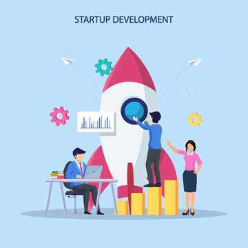 Startup launch concept. Development process, Innovation product, creative idea.