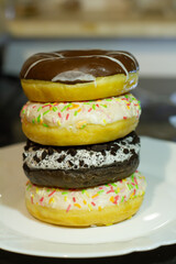 several donuts one on another