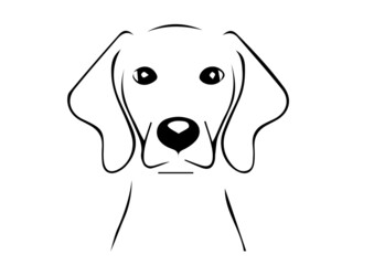 illustration of dog face simple best graphics design in vector art