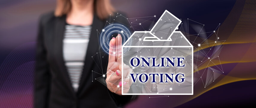 Woman Touching An Online Voting Concept