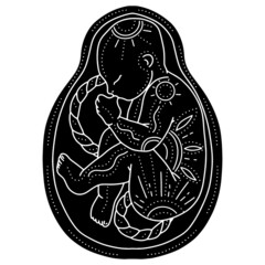 Vector illustration of a newborn. Sleeping baby for creating greeting cards, postcard, invitations, banners, arrangement illustrations, books, covers.