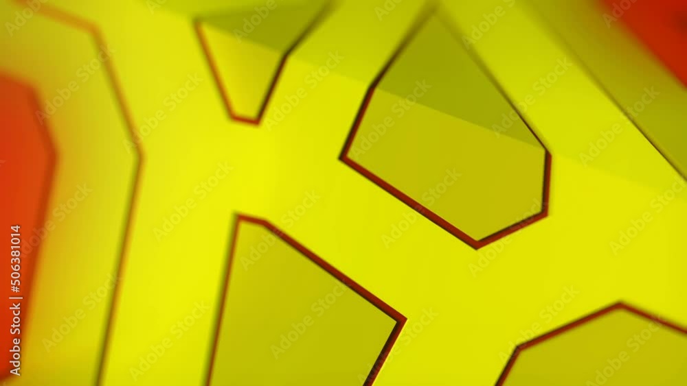 Poster Digital loop animation of geometric shape with trendy gradient. 3d rendering HD