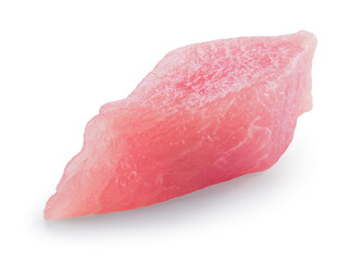 Meat isolated. Raw fresh pork meat piece on white background. Pork raw meat with clipping path.