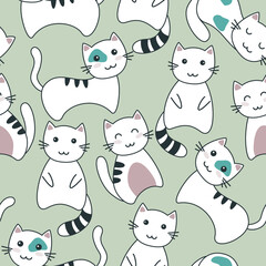 seamless pattern with cats
