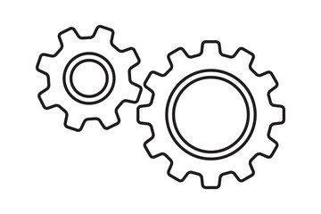 Setting icon vector with work cog gear element. Cogweel mechanism symbol.