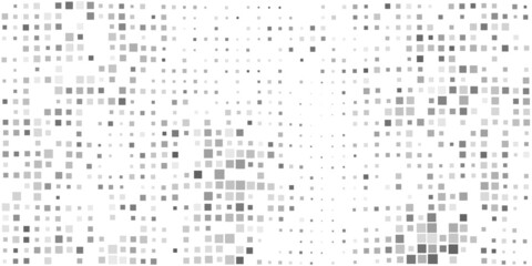 Abstract Black and White 3D Slighty Wavy Sqaures Surface Pattern with Random Sizes and Changing Shades of Grey - Geometric Mosaic Texture - Generative Art, Vector Background Design