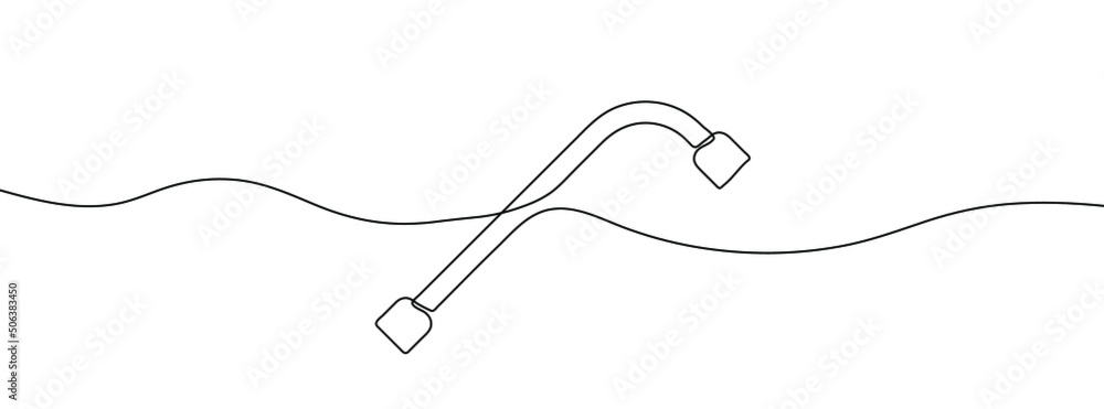 Poster continuous line drawing of wrench. wrench linear icon. one line drawing background. vector illustrat