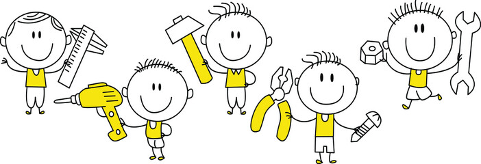 Fototapeta premium cartoon illustration of a smiling child. can be used for design purposes