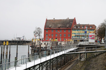 The embankment and harbor in Meersburg, Germany