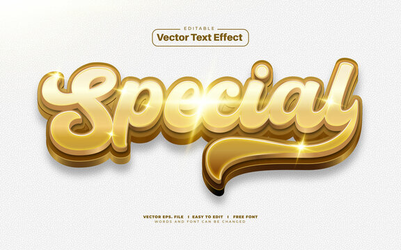 3D Special Gold Vector Text Effect