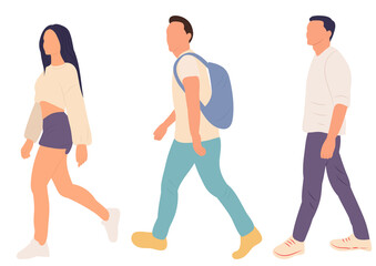 Fototapeta premium people walking flat design, , isolated, vector