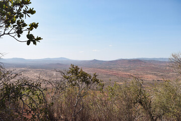 Fototapeta na wymiar Scenic view of the arid landscapes of Makueni, Kenya