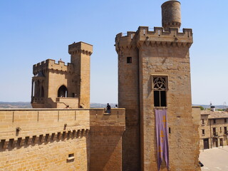 Olite con su Palacio Real, palacio de los reyes de Navarra. España.