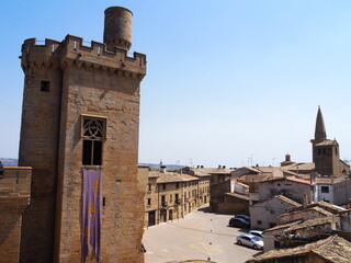 Olite con su Palacio Real, palacio de los reyes de Navarra. España.