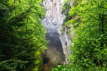 Fototapeta na wymiar Macocha Gorge or Macocha Abyss. Sinkhole in the Moravian Karst Punkva caves system