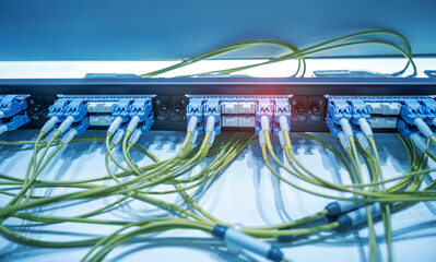 Fiber optic cable connect to communication Distribution point in datacenter