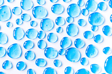 Gel blue drops forming a background. The concept of protection against viruses or cosmetics. Perfect gradient background for presentation