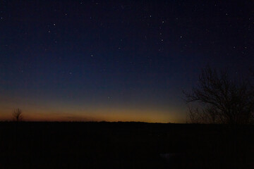 Fototapeta na wymiar Panorama blue night sky milky way and star on dark background. Starry sky