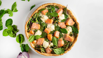 pie with salmon spinach and cream cheese