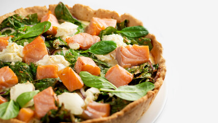 pie with salmon spinach and cream cheese