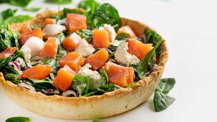 pie with salmon spinach and cream cheese