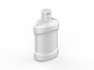 Blank cosmetic bottle with flip top cap for branding and mockup, ready for design presentation, 3d render illustration