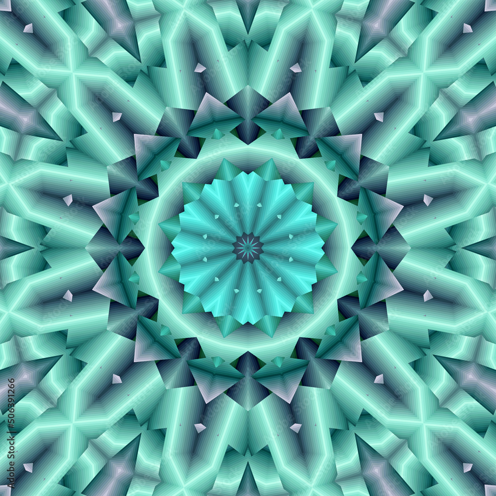 Wall mural 3d effect - abstract polygonal geometric fractal pattern