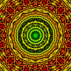 3d effect - abstract polygonal mandala style pattern