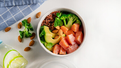 poke bowl with salmon fitness