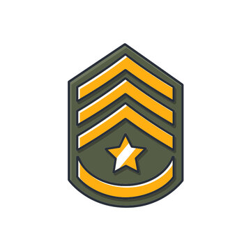 recommend clip art: Colored thin icon of army sergeant rank, business and finance concept vector illustration.