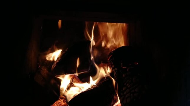 The fireplace warms the house. Heating your home in cold weather