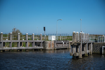 Den Helder, Netherlands, May 2022. Locks and mooring posts at Oostoever in Den Helder.
