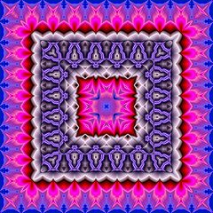 3d effect - abstract square geometric fractal pattern