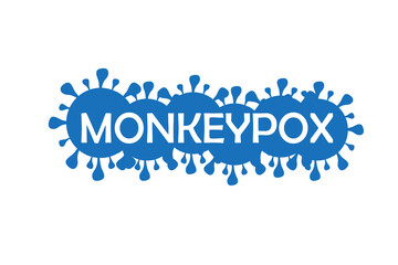 MONKEYPOX VIRUS. Virus design with text. Viruela del monos.