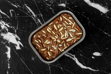 Almond Brownie Brown in marble background