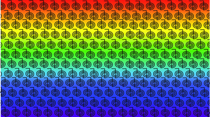 black sign of Cho Ku Rei the first and main symbol of Reiki on a rainbow chakra background