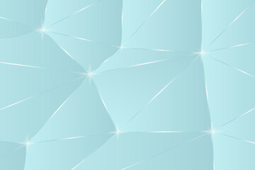 Abstract turquoise polygon triangles shape pattern background with golden shimmering line and luxury lighting style