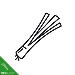 Leek vegetable line icon vector illustration