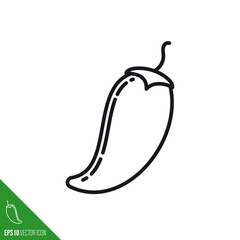 Jalapeno pepper vegetable line icon vector illustration
