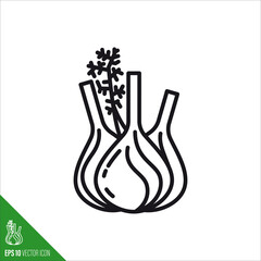Fennel bulb line icon vector illustration
