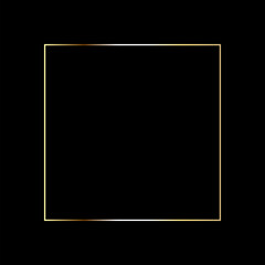 Square Golden Frame on The Black Background. EPS10