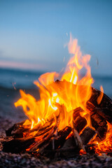 Beach campfire