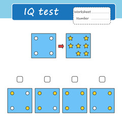 Educational logical game for kids. IQ test. Choose correct answer.. Activity for preschool years kids and toddlers. Vector illustration