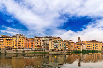 Fototapeta na wymiar Florence Italy, city skyline at old town and Arno River, Tuscany Italy