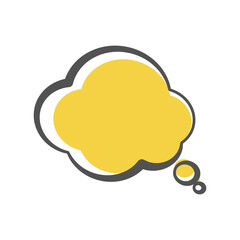 Thought balloon cloud illustration. Comic style speech bubble.