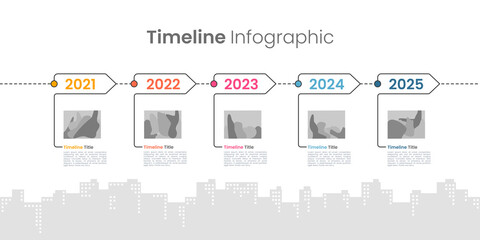 5 years Anniversary of company success. Timeline infographic