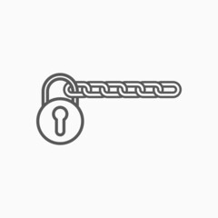 chain with lock icon, lock vector, chain illustration