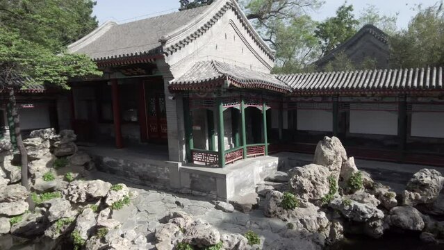 Beihai Park at sunset in Beijing,  