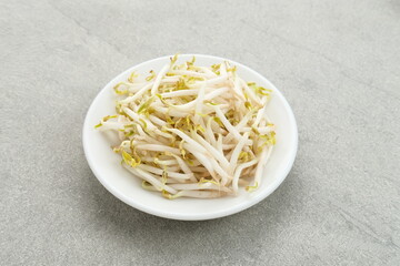 Fresh bean sprouts or tauge ready to cook. Selected focus.
